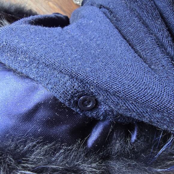 Alice + Olivia Izzy Cascade Open Front Cardigan Dyed Silver Fox Fur Collar, XS - Picture 9 of 11